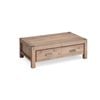 Coffee Table Solid Acacia Wood & Veneer 1 Drawer Storage Oak Colour