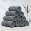 LINENOVA 10 Pack Cotton Face Towels-Charcoal