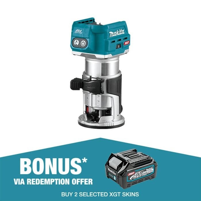 Makita XGT 40V Brushless Laminate Trimmer RT001GZ02 - Skin Only