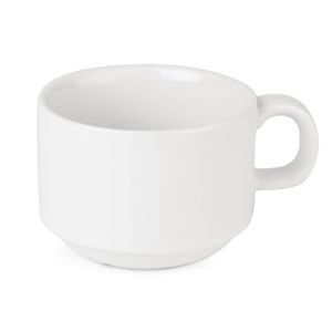 Olympia Stacking Coffee Cups Athena Porcelain White 200ml 7oz 24 Pack