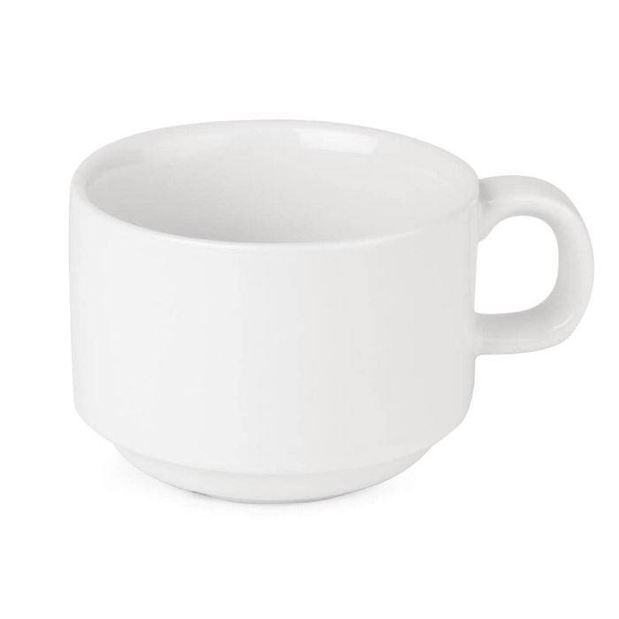 Olympia Stacking Coffee Cups Athena Porcelain White 200ml 7oz 24 Pack