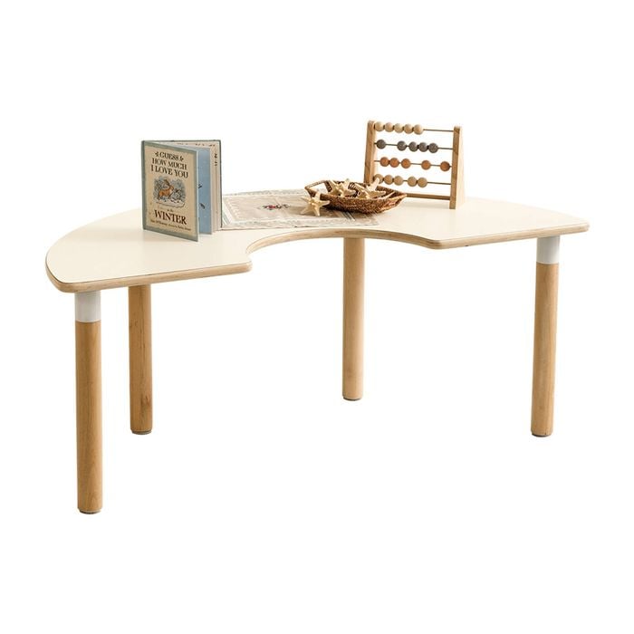 Jooyes U Shape Group Table - H58cm - Original Wood Colour, White | 120cm | Kids Table