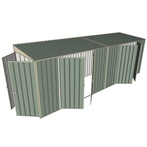 Build-a-Shed 1.5 x 6 x 2m Skillion Dual Double Hinged Side Door Shed - Green