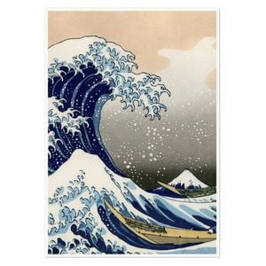 Galrie Katsushika Hokusai's The Great Wave Off Kanagawa - Iconic Ukiyo-e Art Print, Poster Only, 70 x 100cm (28 x 40inch)