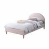 Alix King Single Bed Frame Velvet Fabric Pink