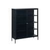 Modern Furniture CARMEL 110x140cm 2 Door Glass Display Cabinet - Black