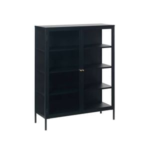 Modern Furniture CARMEL 110x140cm 2 Door Glass Display Cabinet - Black