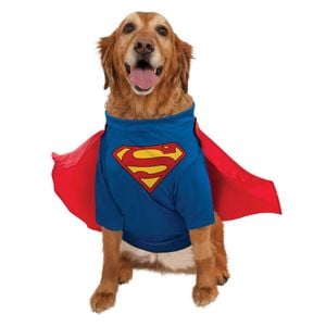 Dc Comics Superman Deluxe Pet Dress Up Costume - Size M For Dogs