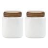 2x Ladelle Essentials 750ml Canister Porcelain Organiser Container w/Lid WHT