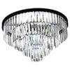 Eli & Co. Lighting Brionne Crystal Tiered Flush Mount Chandelier 60cm Ceiling Light- Black