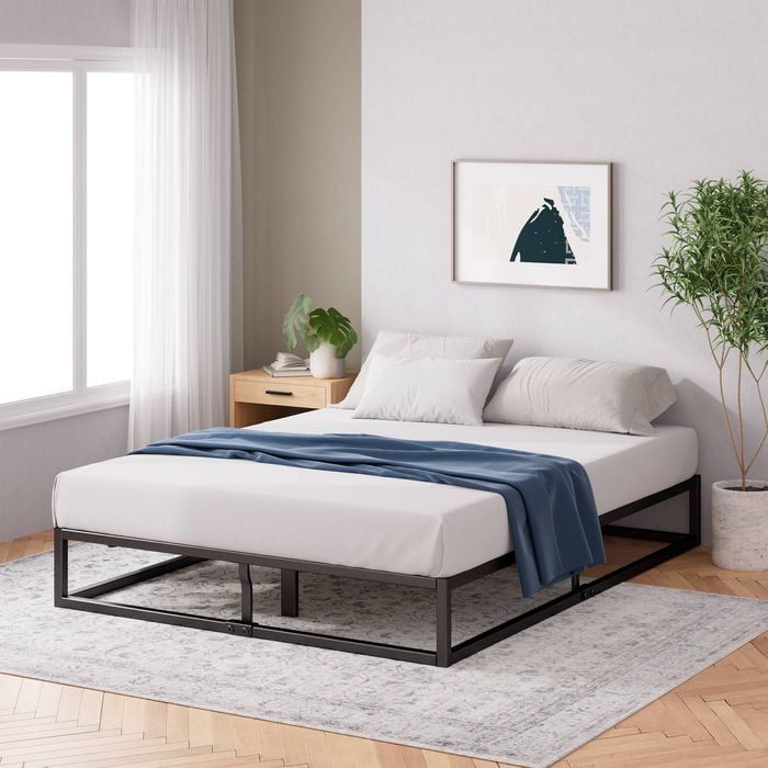 Zinus King Joseph Bed Frame Metal Bed Platform Base - 25cm High Black