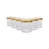 Argon Tableware 130ml Glass Jam Jars With Airtight Gold Lids - Set Of 6 Empty Screw Top Kitchen Storage Preserving Jar