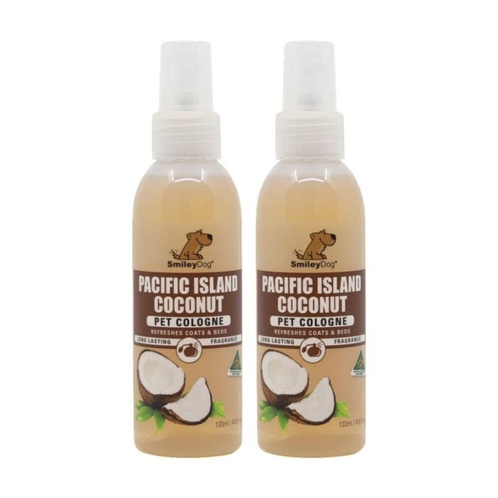 2PK Smiley Dog Pet Grooming Cologne Spray Bottle 125ml Pacific Island Coconut