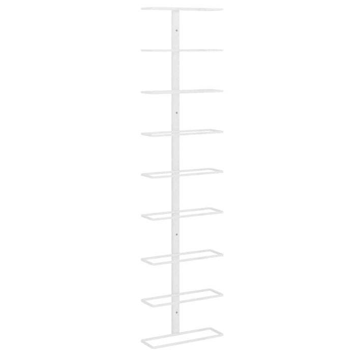 vidaXL Wall-mounted Wine Rack for 9 Bottles White Iron Drinking Bottle Holder
