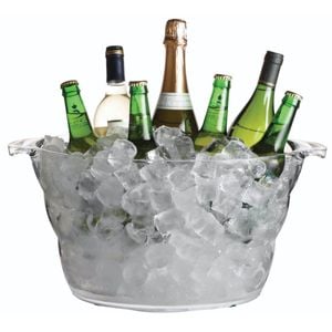 BarCraft Acrylic 28cm Oval Drink Pail Cooler Bucket Large - Clear