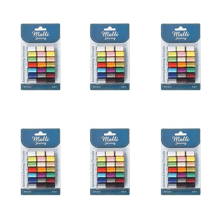 6pk Malli Sewing Durable Craft & Garment All-purpose Sewing Threads Assorted