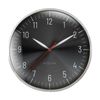 Nextime Frankfurt Wall Clock Sleek Aluminium Silent Silver & Black 30.5cm