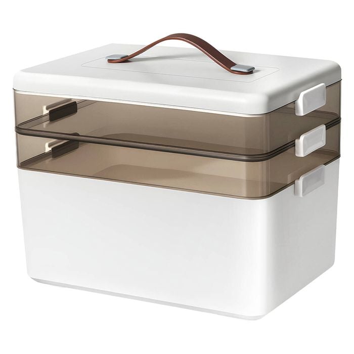 Levede 3-tier  Leather Handle Medicine Storage Box