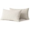Catzon 2 Pcs Throw Pillow Covers Soft Striped Corduroy Cushion Case for Couch 30X50cm-Beige