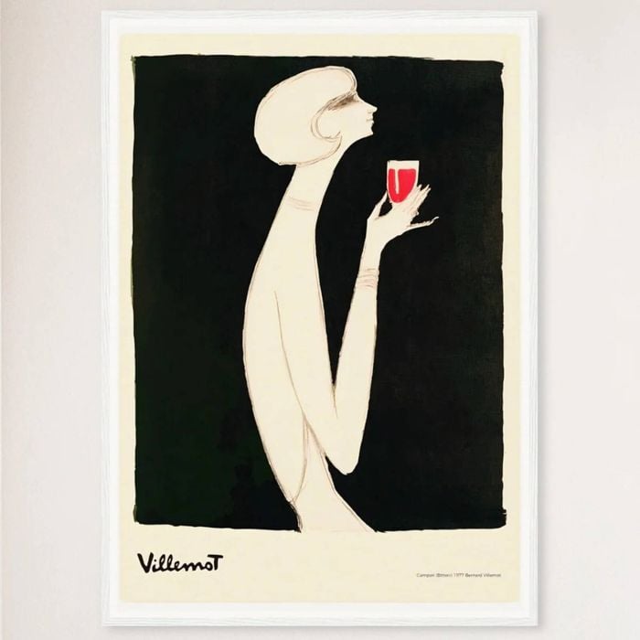 Galrie Campari Bitter 1977 Vintage Poster by Bernard Villemot - Retro Wall Art, White Frame, A3 30 x 42cm (12 x 16inch)