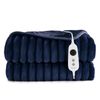 Dreamaker Cirra Chunky Embossed Fleece Heated Throw Midnight Blue 180 x 200cm | Overheat Protection & Washable