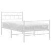 vidaXL Bed Frame with Headboard and Footboard Bed Base 107x203 cm White Metal