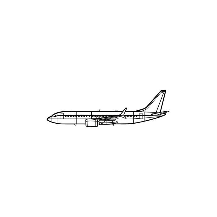 Ignite Laser Boeing 737 Silhouette - Iconic Narrow-Body Airliner Silhouette Metal Wall Art Coated Black 23.6 inch - 60 cm