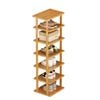 Catzon 7 Tiers Bamboo Vertical Stackable Shoe Rack-Free Standing Organizer