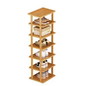 Catzon 7 Tiers Bamboo Vertical Stackable Shoe Rack-Free Standing Organizer