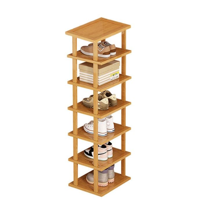 Catzon 7 Tiers Bamboo Vertical Stackable Shoe Rack-Free Standing Organizer