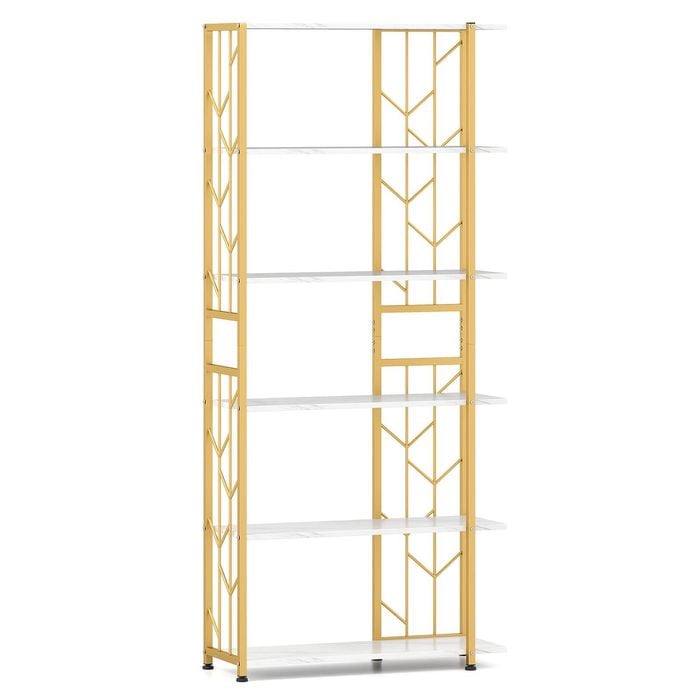Costway 6-tier Bookshelf Storage Bookcase Display Rack White
