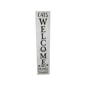 Cats Welcome Wall Sign 17x1.5x80cm