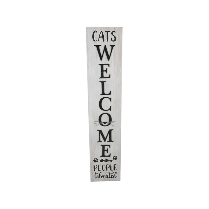 Cats Welcome Wall Sign 17x1.5x80cm