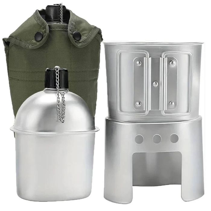 Lifebay Camping Water Cup with Storage Pouch Silver