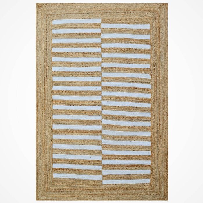 Handwoven Natural Jute Rug - Oaxaca - Natural/cream - 110x160cm