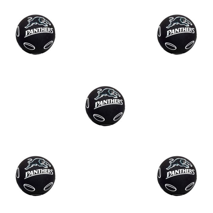 5PK NRL Penrith Panthers NRL Super-High Bounce Ball 60mm - Black
