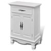 vidaXL Wooden Cabinet with 2 Doors 1 Drawer White Timber Storage Cupboard