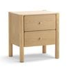 Levi 56cm Natural Ash 2 Drawer Bedside Table