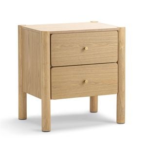 Levi 56cm Natural Ash 2 Drawer Bedside Table