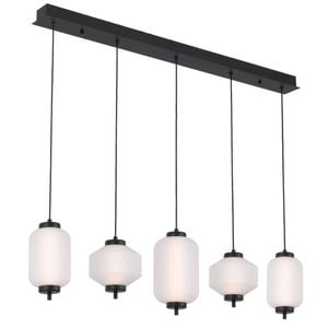 Telbix Torso Modern Pendant Hanging Lamp Light Metal Glass Black Matte
