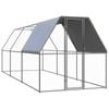 vidaXL Chicken Cage Hen House Poultry Coop Enclosure Backyard Galvanised Steel 2x6x2 m