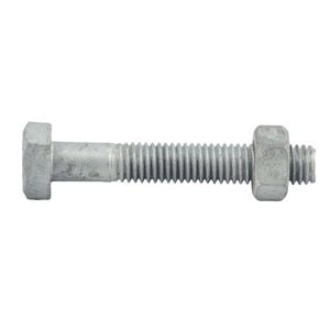 Zenith M8 x 50mm Hot Dipped Galvanised Hex Head Bolt And Nut - Each