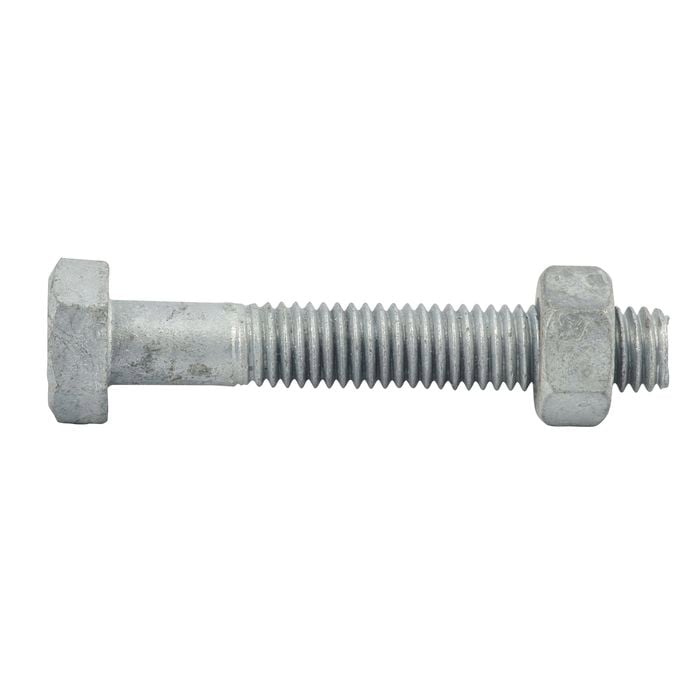 Zenith M8 x 50mm Hot Dipped Galvanised Hex Head Bolt And Nut - Each