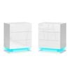 ALFORDSON 2x LED Bedside Table White