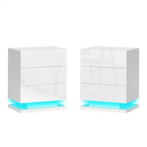 ALFORDSON 2x LED Bedside Table White