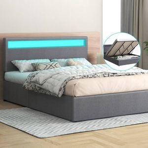 ALFORDSON Bed Frame RGB LED Gas Lift King