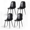 1 Set of 4 Artiss Dining Chairs PU Leather Black