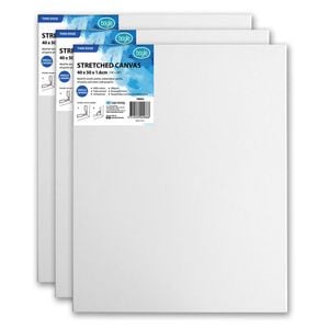 3x Boyle Thin Edge 40x50cm/16x20" Stretched Canvas 280gsm For Acrylic/oil Paint
