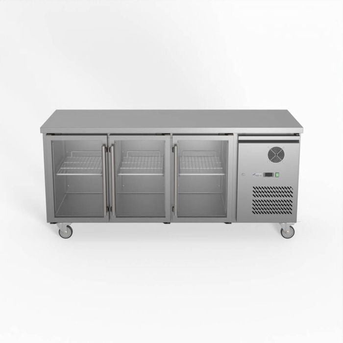 FED-X Three Glass Door Bench Fridge