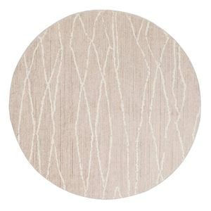 Loopsie-240cm X 240cm-bokaa Beige Lined Washable Round Rug